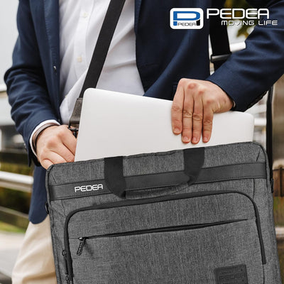 Pedea Laptoptasche URBAN-NICE Notebook Umhängetasche mit Tablet Fach, grau 15,6 Zoll Urban-Nice 15,6