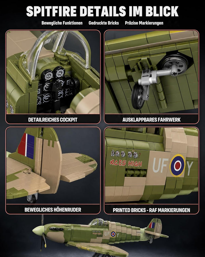 Revell Brick System Iron Maiden Spitfire MK.II Aces High | Klemmbaustein Set 1:18 mit 2802 Teilen |