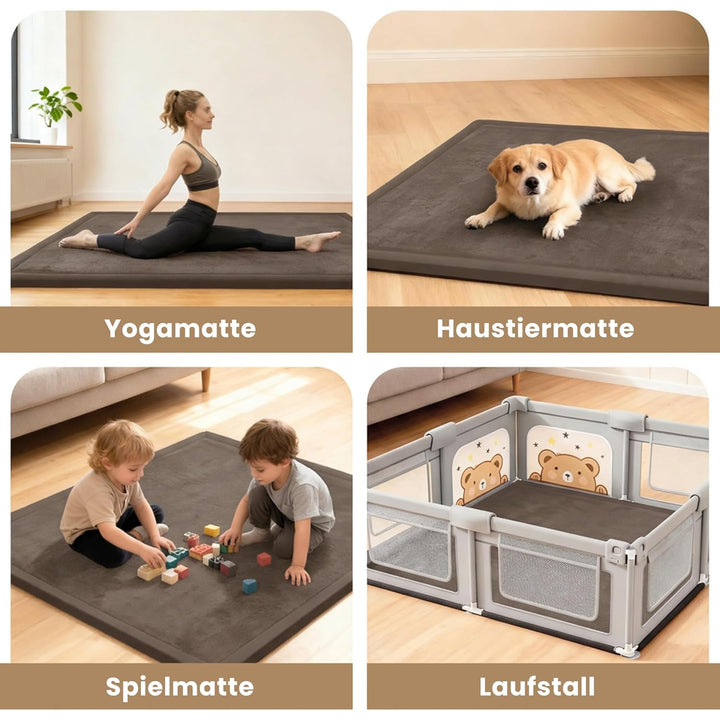 ACOMOPACK Baby Spielmatte aus 3,5 cm dickem Memory-Schaumstoff, 127 x 188 cm, Kinder Laufstallmatte