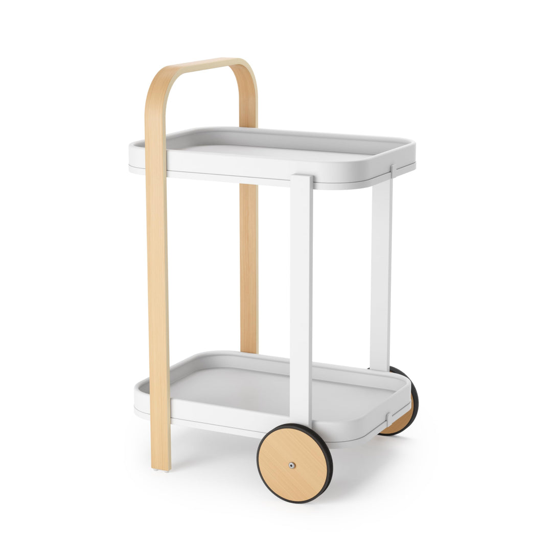 Umbra Bellwood Barwagen, Servierwagen und Beistelltisch mit 2 Etagen und herausnehmbaren Metall Tabl