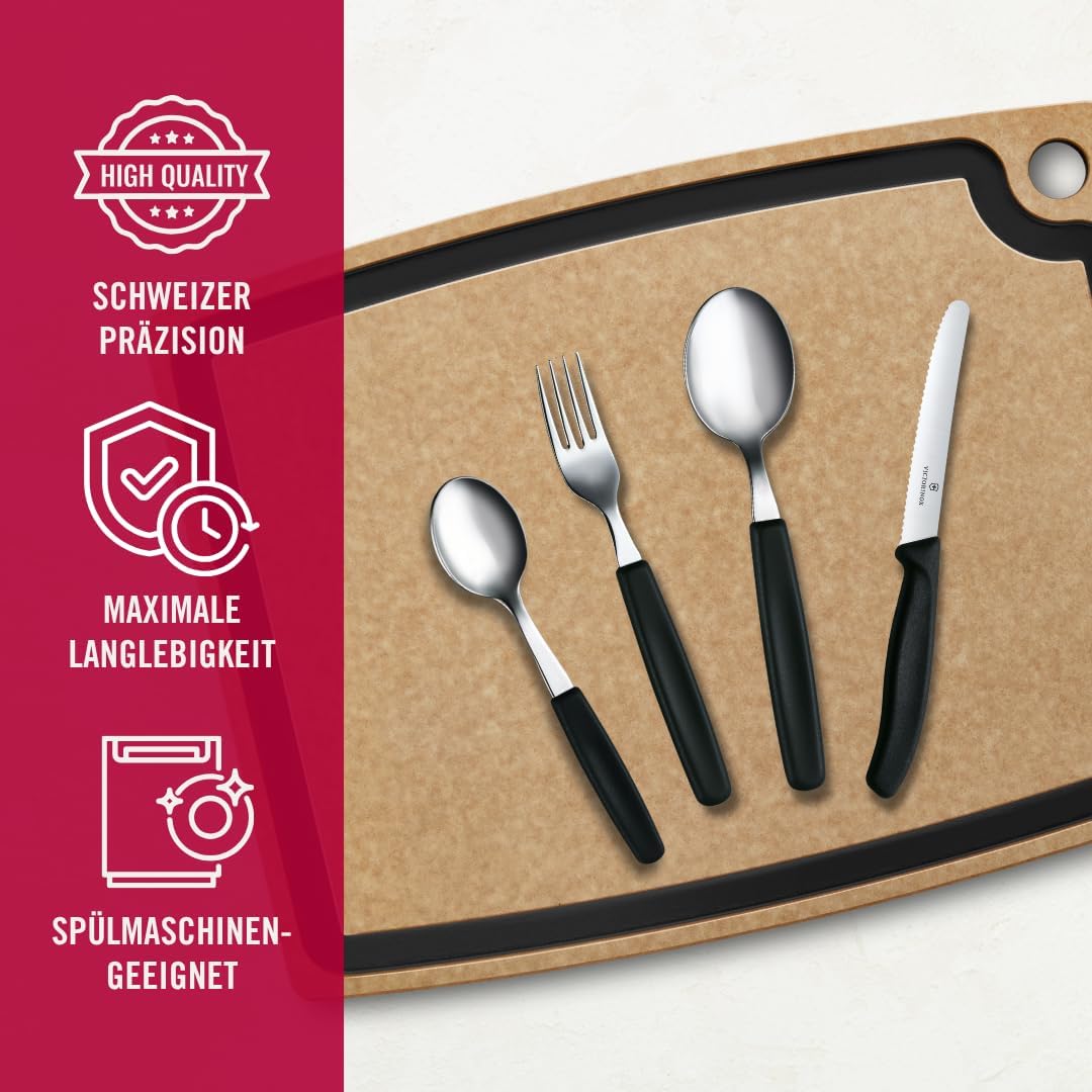 Swiss Classic Tafelbesteck mit Tomatenmesser, 24-teilig, schwarz Single, Single