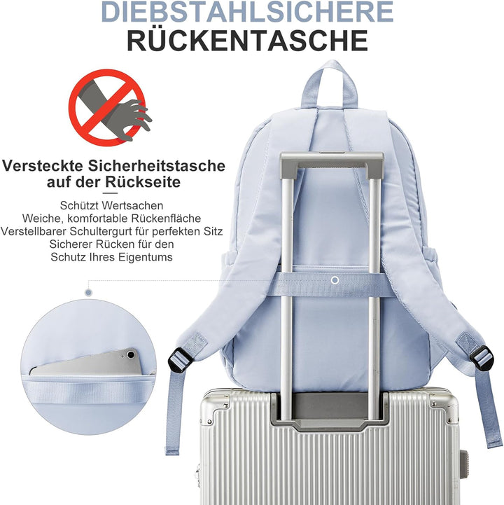 Rucksack Damen Herren, Leichter Schulrucksack Teenager Mädchen Jungen, Wasserabweisend Uni Rucksack