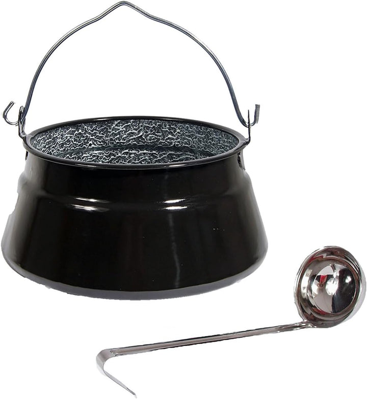 Set Ungarischer Fischsuppekessel Emaille 25 Liter + Gratis Schöpflöffel Fischkessel Suppenkessel kon