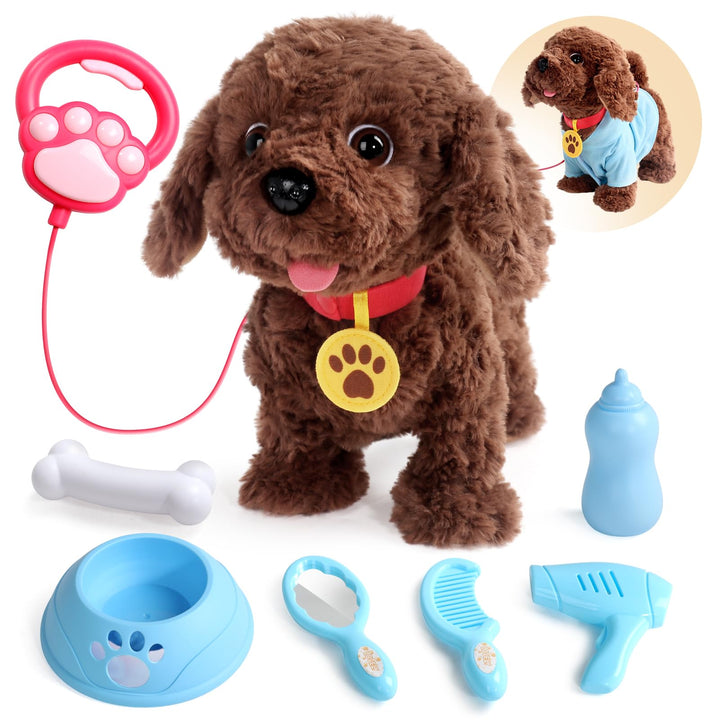 jerryvon Hund Spielzeug Kinder-Spielzeug Ab 2 Jahre Mädchen Dog Spiel Kuscheltier Hund Mit Leine der