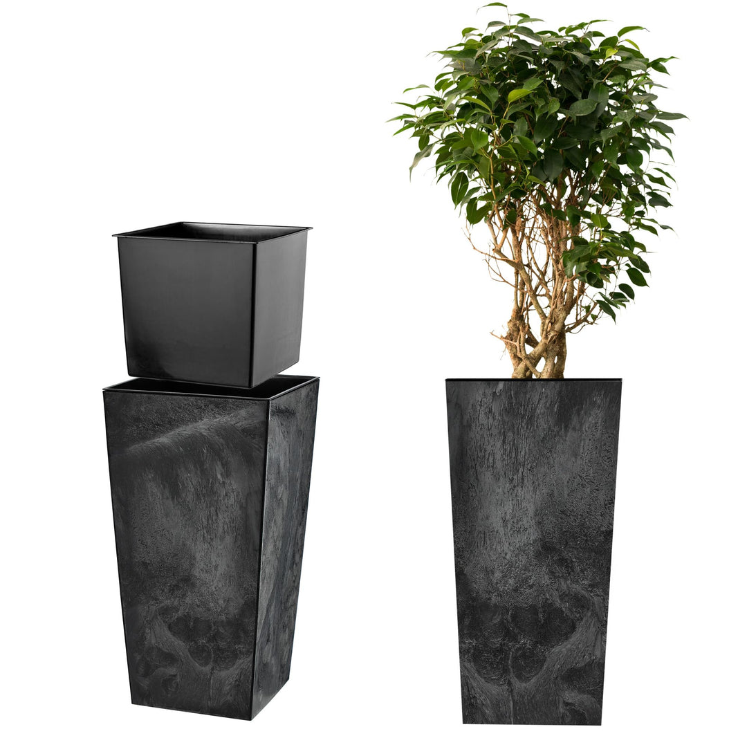 KADAX Blumentopf, Blumenkübel aus Kunststoff, Pflanzkübel für Blumen, Innen- und Aussenbereich, Gart