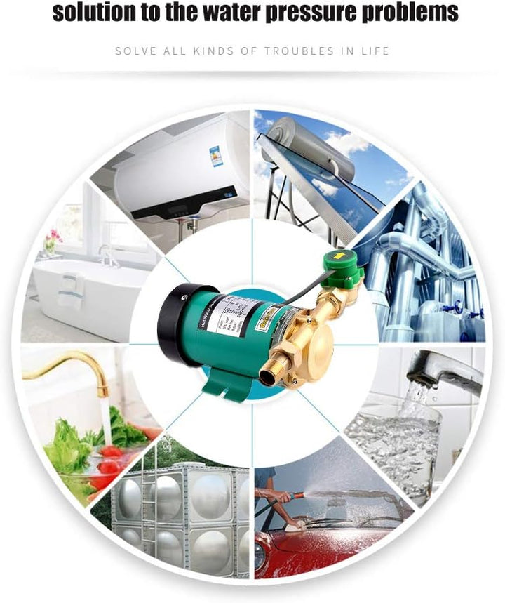 SHYLIYU 90W Umwälzpumpe Druckhöhungspumpe Heisswasserpumpe automatischer Haushalt Booster Pumpe für