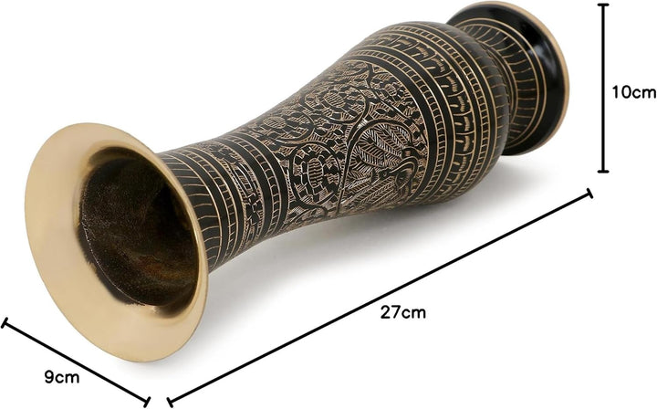 Zap Impex® Blumenvase aus Messing, Schnitzerei, für Zuhause, Büro, Wohnzimmer, Bett, Wandbild, Dekor