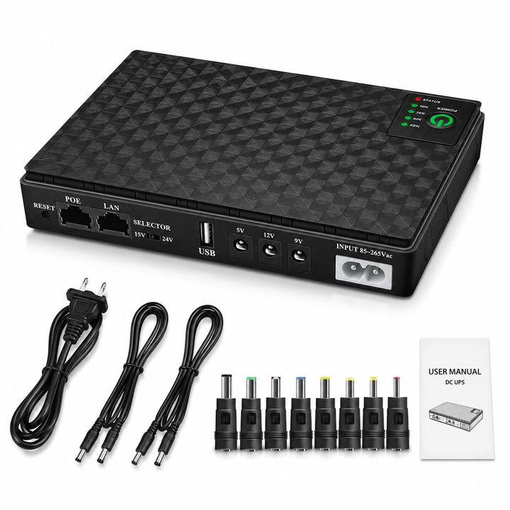 Mini-USV Batterie-Backup für Router – Integrierter 10400mAh Akku, Überspannungsschutz mit PoE – Ausg