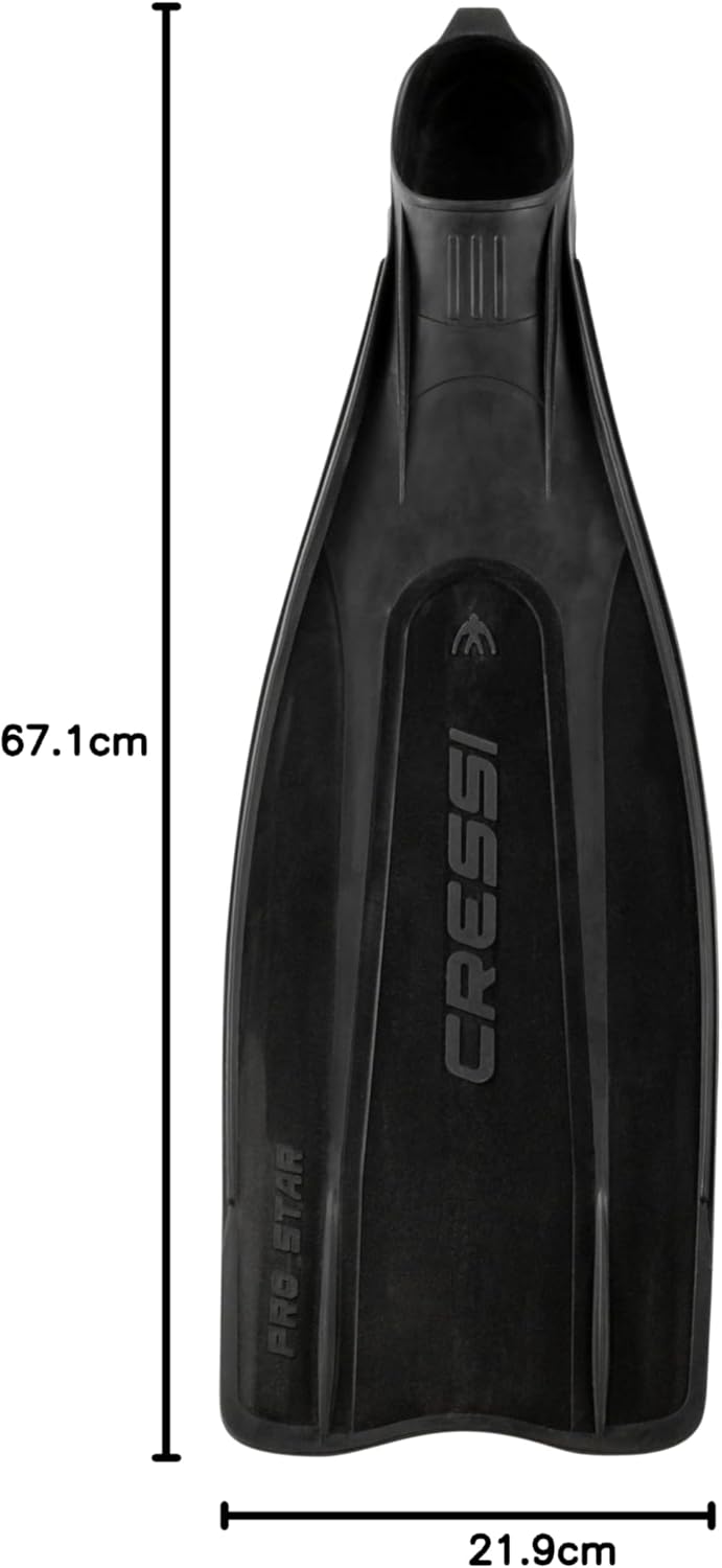 Cressi Prostar, Premium Flossen Herren und Damen - Made in Italy 43/44 Schwarz, 43/44 Schwarz