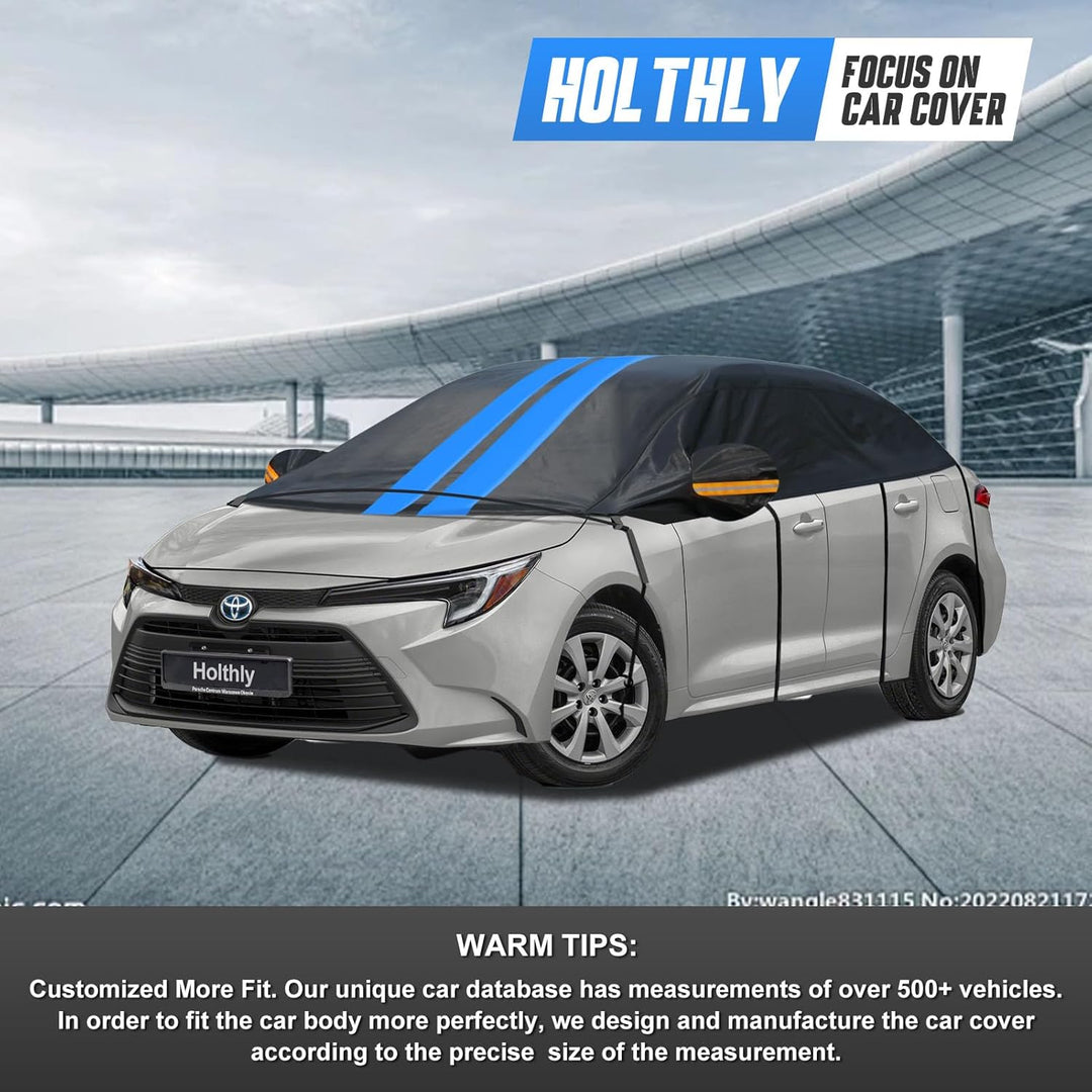 Halbgarage für Auto Winter,PKW Halbgarage Oben Wasserdicht Atmungsaktiv Autoabdeckung,Abdeckplane Ha