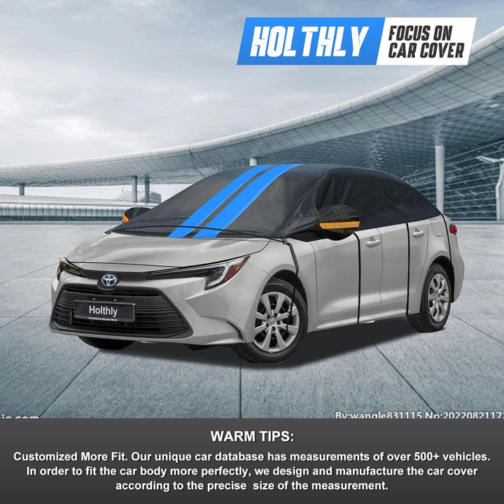 Halbgarage für Auto Winter,PKW Halbgarage Oben Wasserdicht Atmungsaktiv Autoabdeckung,Abdeckplane Ha