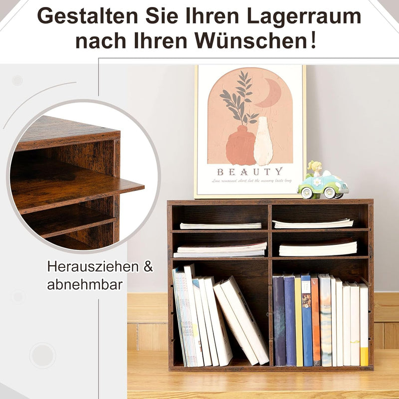 GUUSII HOME Schreibtischablage 12 Fächern Schreibtisch-Organizer Briefablage Stapelbar Ablagesystem