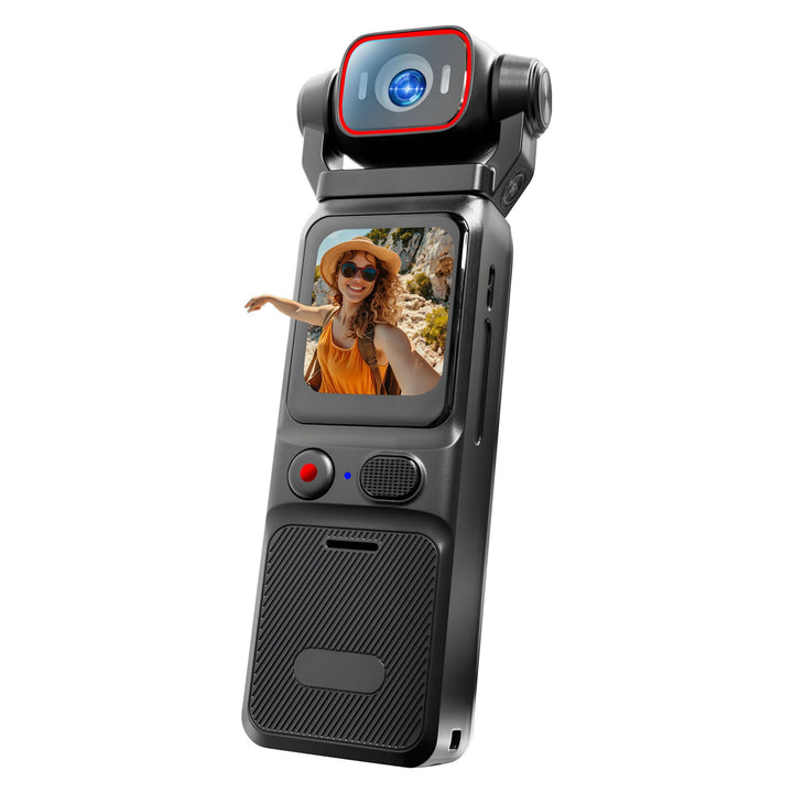 Vlogging-Kamera 4K, 6 Achsen-Stabilisierung,Kleine Videokamera für Fotografie, Mini Bodycam, POV/Poc