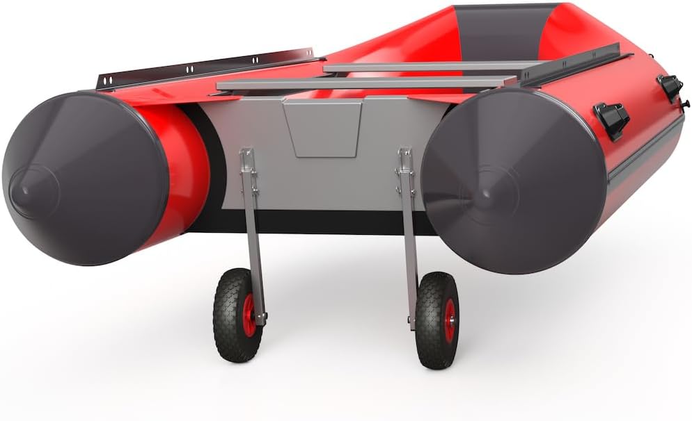 SUPROD Heckräder, Slipräder, Schlauchbooträder, Transporträder, klappbar, ET260, Edelstahl Schwarz/R