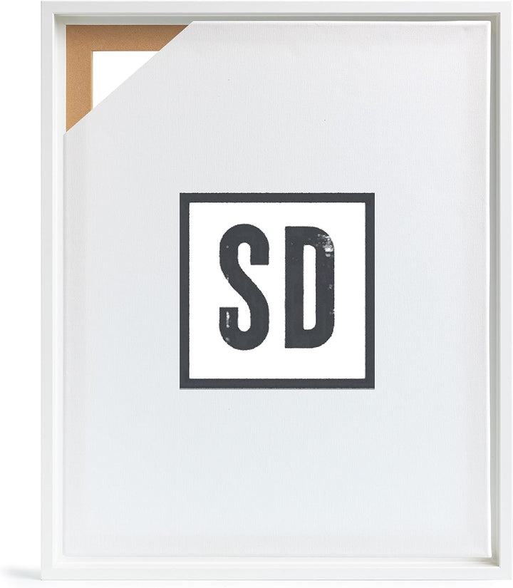 Stallmann Design Schattenfugenrahmen für Keilrahmen | 40x40 cm | weiss | MDF Rahmen für Leinwände mi