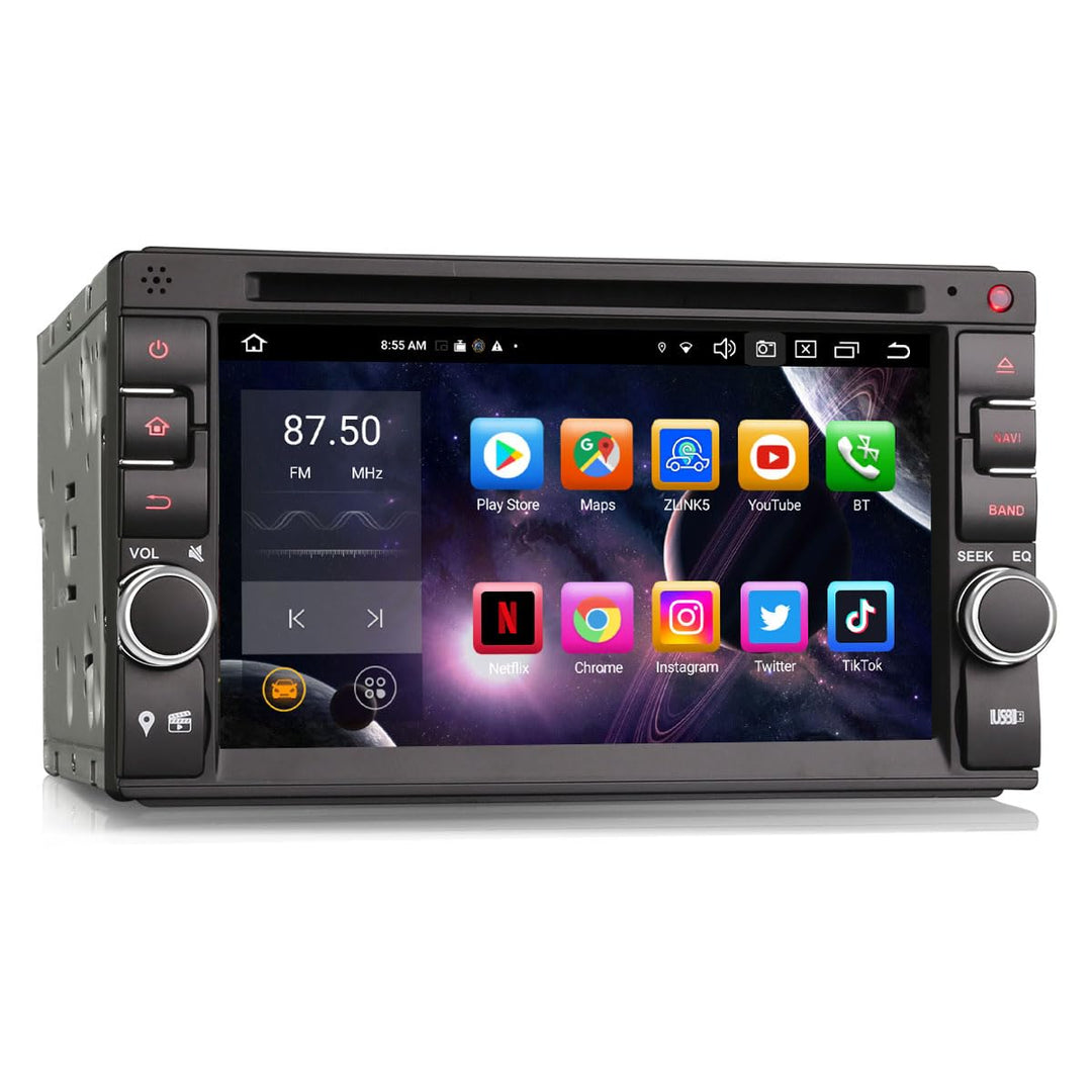 Erisin Acht-Kern 4GB+64GB Android 14 Universal Autoradio 2Din Für Nissan mit GPS Navigation Unterstü