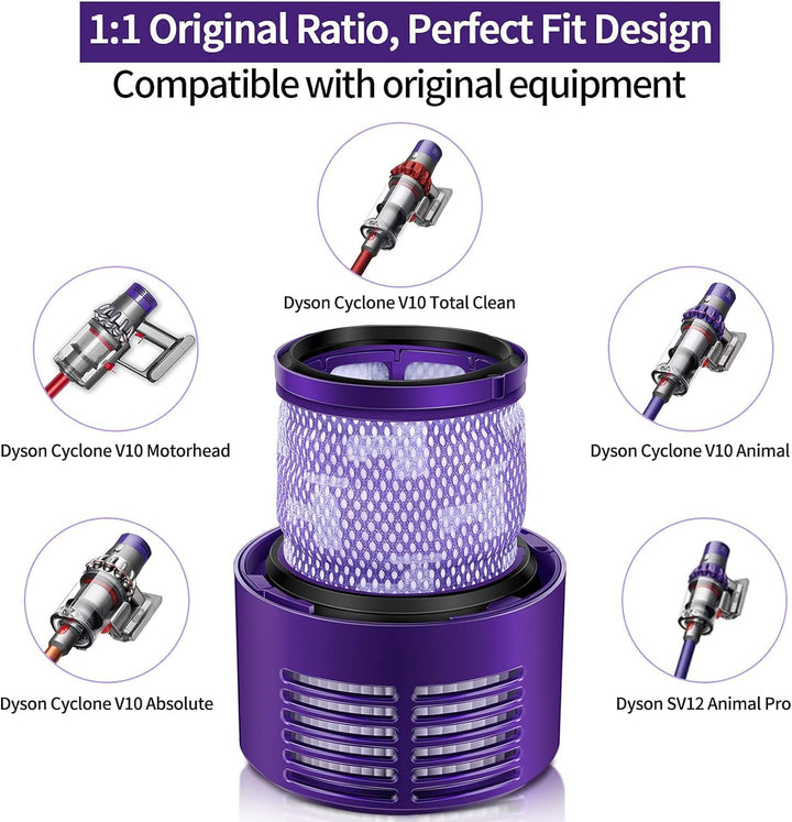 morpilot Filter für Dyson 2 Stück Ersatzfilter für Dyson V10 SV12 Cyclone Animal Absolute Staubsauge