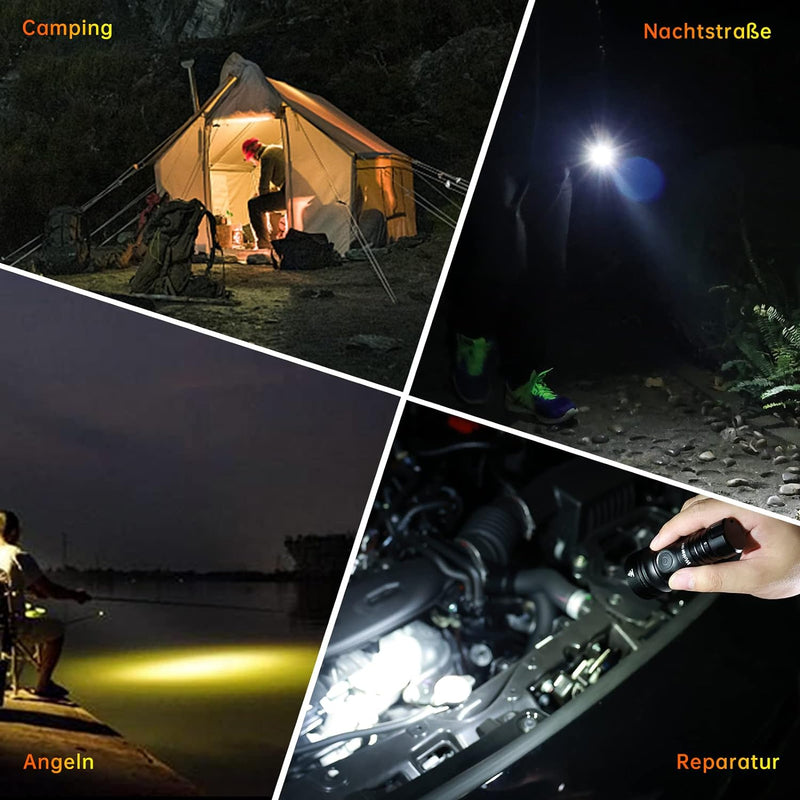 Wurkkos TS11 Mini Taschenlampe LED, 2000 Lumen Klein Taschenlampen SFT40 Led mit RGB Auxiliary,Max T