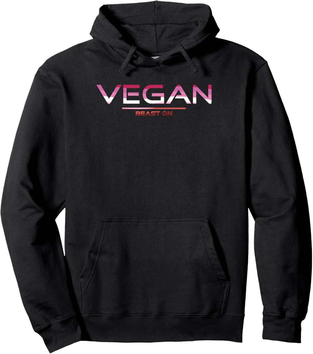 Vegan in Lipstick-Lesbian LGBTQIA+ Fitness Gym Motivation Pullover Hoodie
