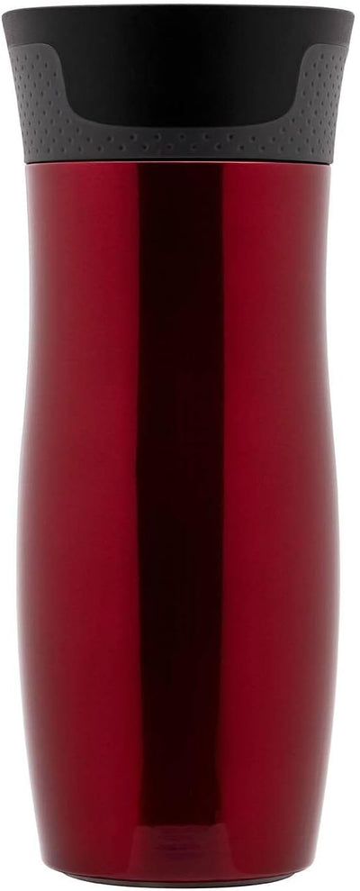 Contigo West Loop Thermobecher aus Edelstahl in der Farbe Rot mit 470ml, Masse: 8cm x 9cm x 20,5cm,