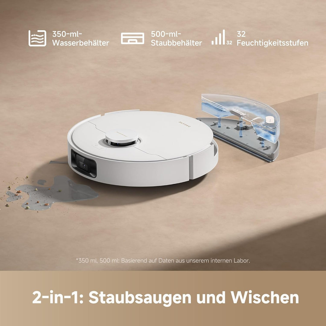 dreame D20 Pro Plus Saugroboter, 13.000 Pa Saugkraft, DuoBrush für Tierhaare, Eckenrein, Selbstentl,