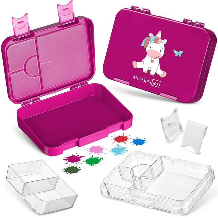 My Vesperbox® Brotdose für Kinder mit Fächern [LEN] - Lunchbox mit Trennfächern - Bento Box - Jausen