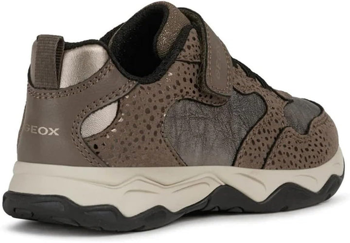 Geox Mädchen J Calco Girl A Sneakers 43 EU Smoke Grey Gold, 43 EU Smoke Grey Gold