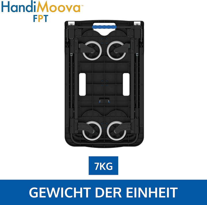 HandiMoova FPT Plattformwagen Klappbar; Kompakte Transportwagen; Platzsparend; Teleskopgriff; 135Kg