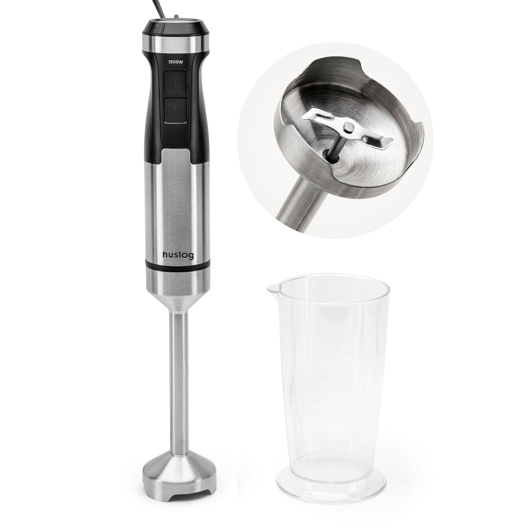 BlendFlex Stabmixer 1500W – Edelstahl Handmixer mit 20 Geschwindigkeiten & Turbo-Funktion, inkl. 600