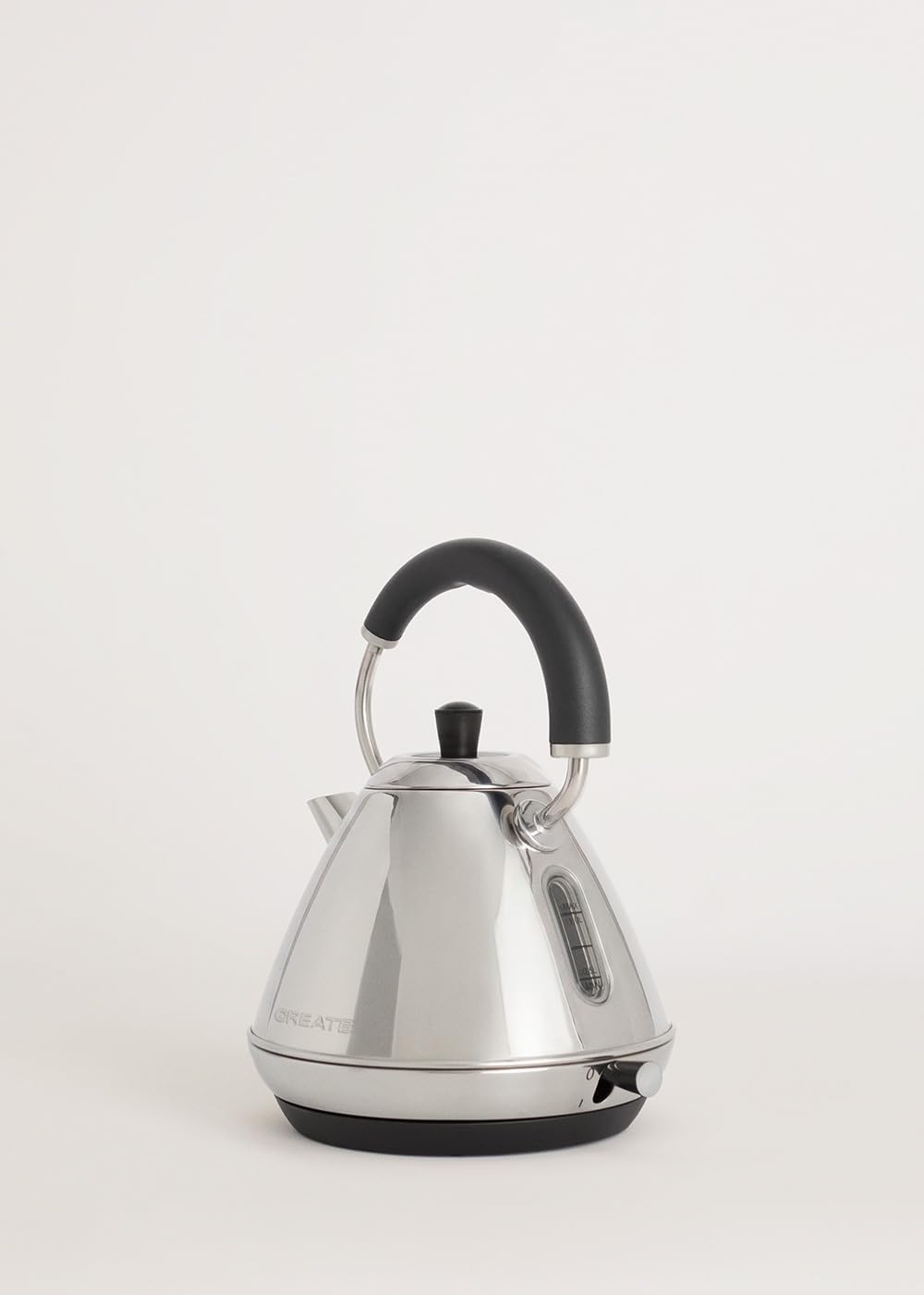 CREATE KETTLE RETRO M Elektrischer Wasserkocher, verchromt, schnelles Kochen, Fassungsvermögen 1 l,