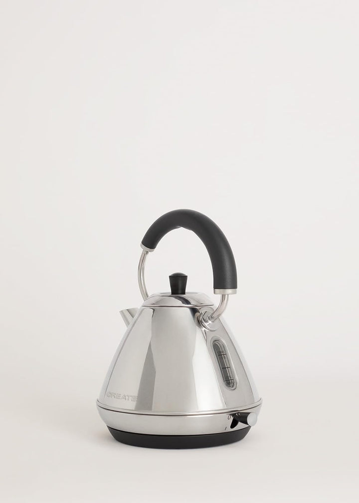 CREATE KETTLE RETRO M Elektrischer Wasserkocher, verchromt, schnelles Kochen, Fassungsvermögen 1 l,