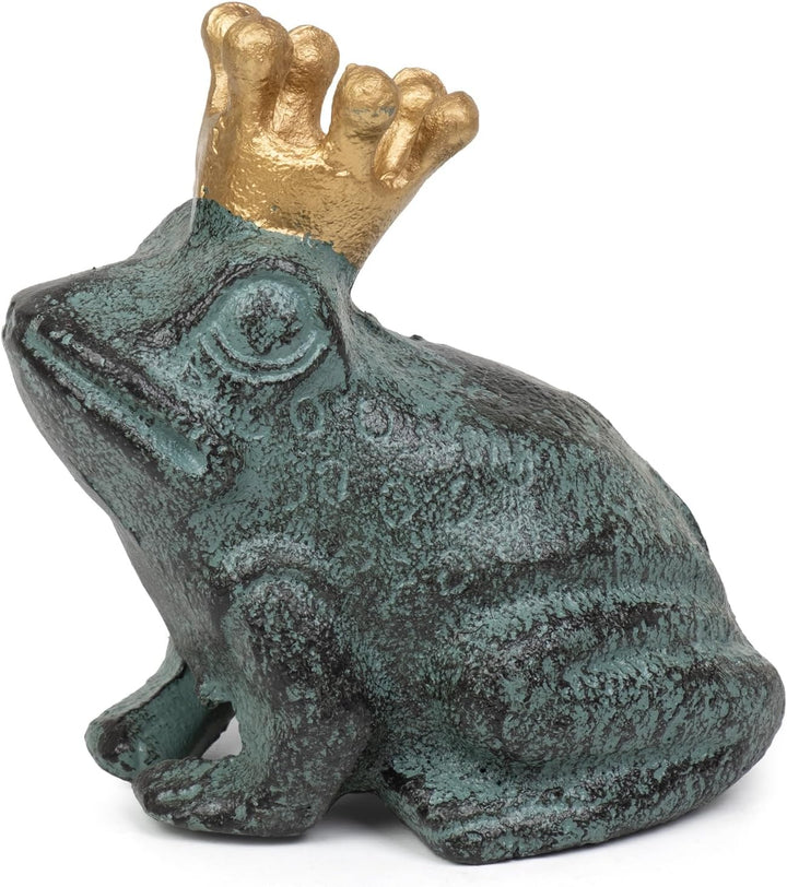 Moritz Deko Figur Frosch grün Garten Froschkönig Krone Märchen Schlüsselversteck für draussen Gussei