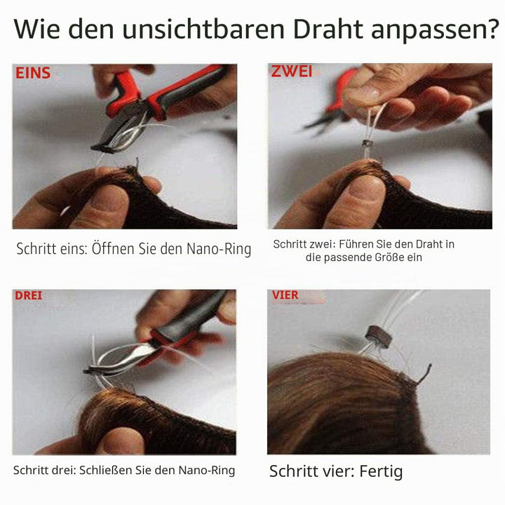 Extensions Echthaar mit transparenter Schnur, Silk-co Wire in Extensions Graublond mix Bleichblond 5