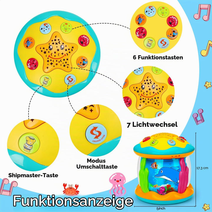 Baby Spielzeug ab 1 2 Jahr mit Musik &amp; Licht, Musikalische Montessori Babyspielzeug ab 6 9 12 18 Mon
