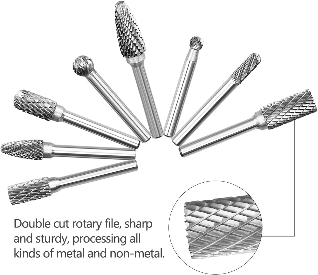 Wolframstahl Fräser, SPTA 5-Teilig Frässtifte 6mm Schaft Bit zum Holz Metall Marmor schnitzen, schle