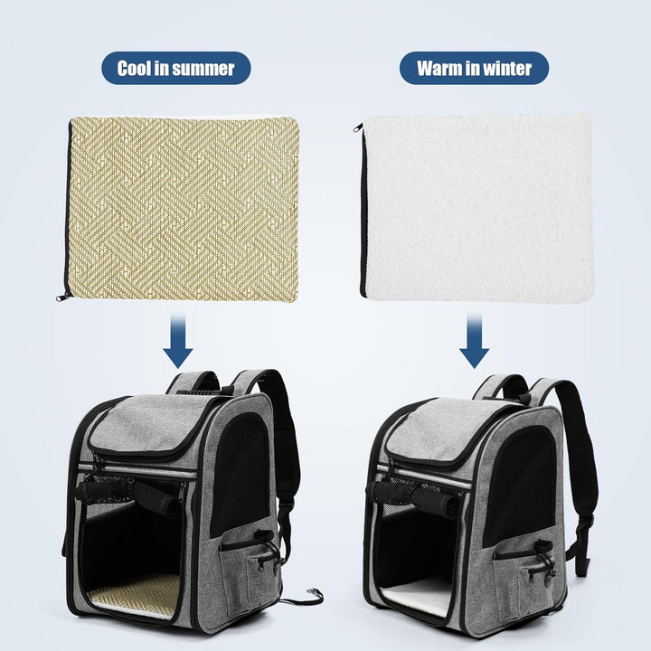 Hunderucksack Erweiterbar - Hunderucksack Bis 8kg, Faltbare Katzen Rucksack für Katzen Hunde mit Inn