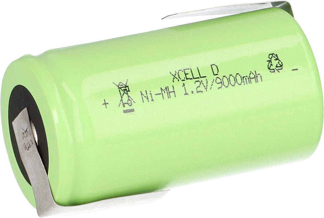 10x XCell Mono D Akku Zelle 9000mAh / 1,2V / NIMH mit Z-Lötfahne - Hochleistungs- Markenzelle in Ind