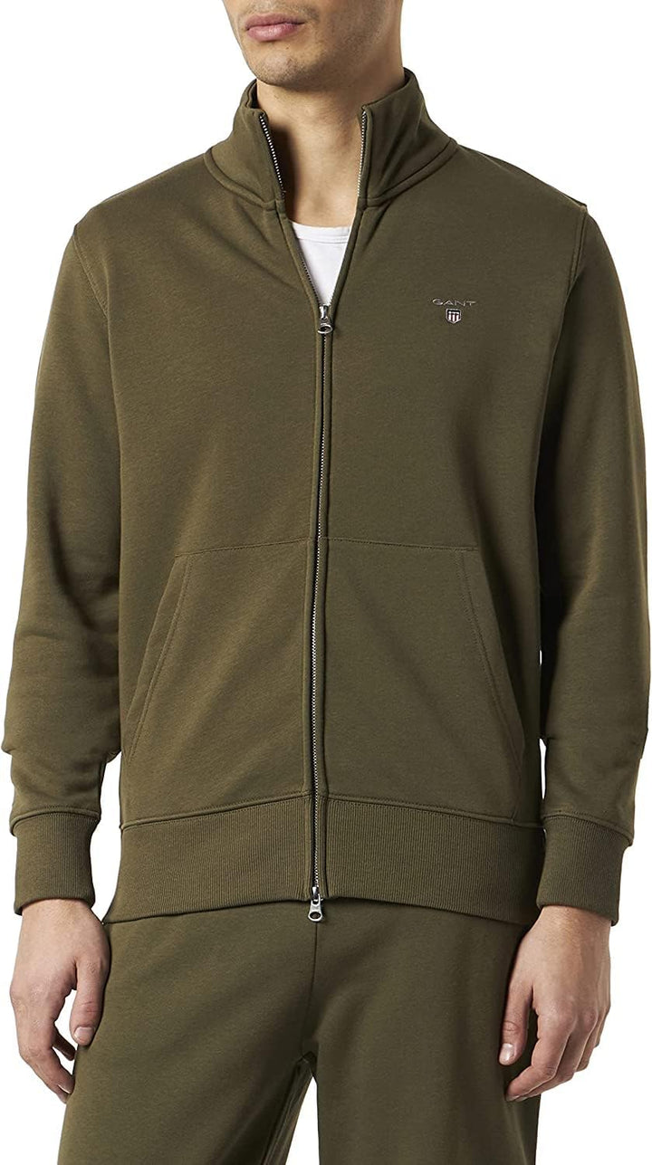 GANT Herren Full Zip Cardigan ORIGINAL Strickjacke MIT REIssVERSCHLUSS XS Racing Green, XS Racing Gr