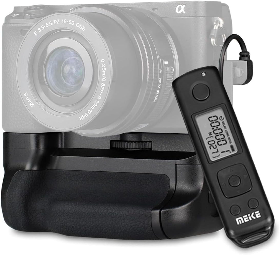 Meike Batteriegriff für Sony Alpha A6500 mit Funk-Timer-Fernbedienung MK-A6500 Pro Akkugriff perfekt