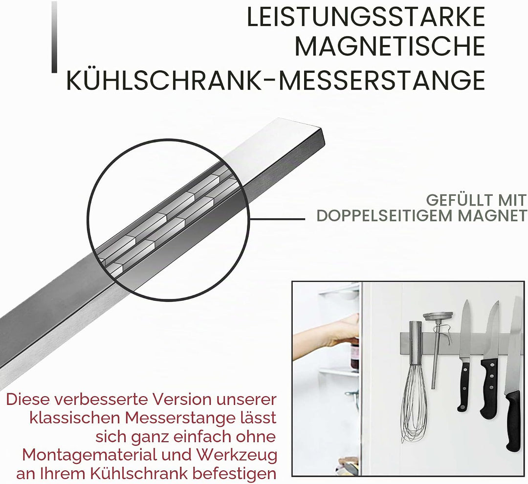 Modern Innovations 16 Zoll Magnetischer Messerhalter für Kühlschrank, Messer Magnetleiste Ohne Bohre