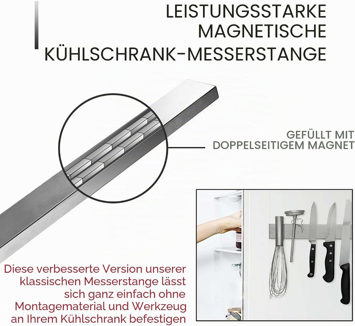 Modern Innovations 16 Zoll Magnetischer Messerhalter für Kühlschrank, Messer Magnetleiste Ohne Bohre