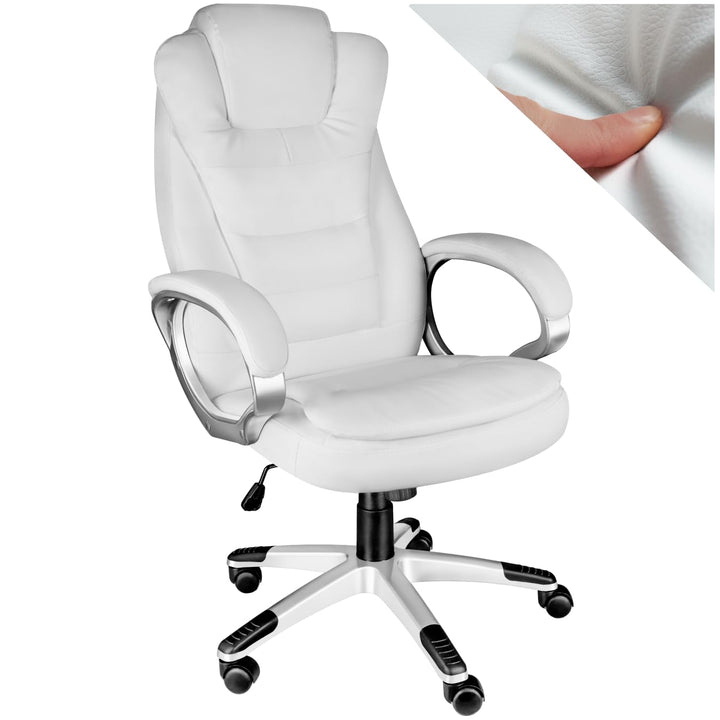 tectake Chefsessel, Bürostuhl ergonomisch, Drehstuhl mit Rollen, Gaming Stuhl, hohe Rückenlehne und