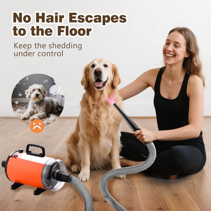 DEWINNER Blower Haartrockner für Hunde, 3200 W, Pulsgerät für Hunde mit Staubsauger, Tiere, Geschwin