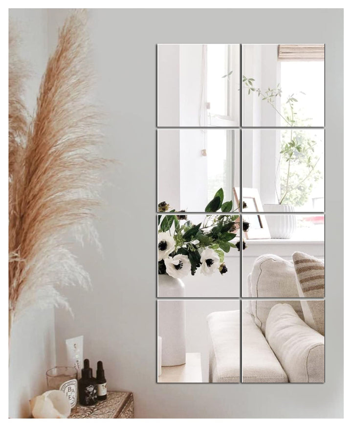 Selbstklebende Fliesenspiegel Wandspiegel Spiegelfliesen Selbstklebend HD Glas Spiegel Wandaufkleber
