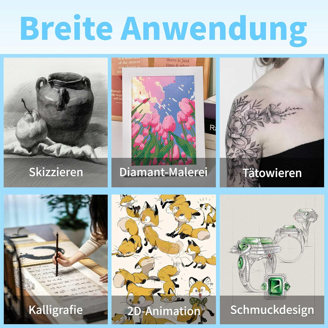 JUSONEY Leuchttisch A3 für diamond painting, Diamond Painting Zubehör Dimmbare Light Pad für Zeichne