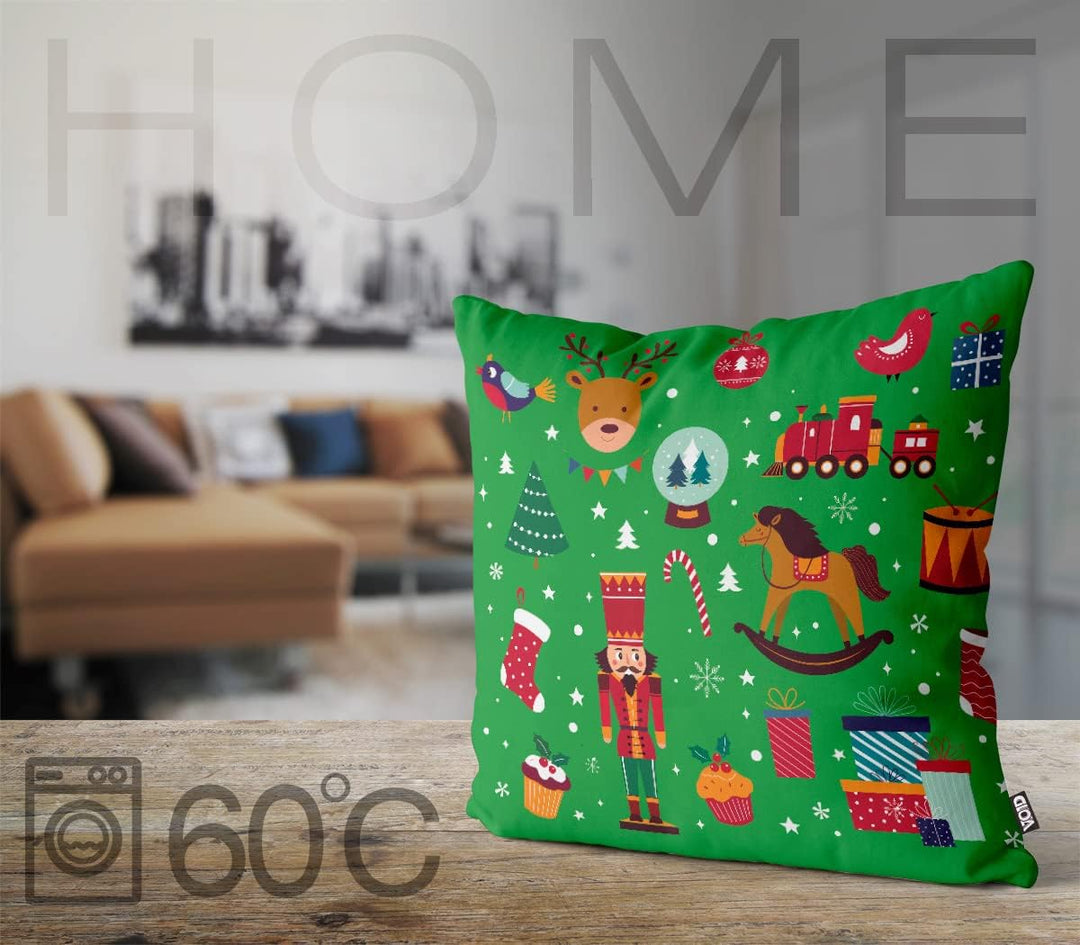 VOID 1 grün Kissenbezug Kissenhülle Sofakissen Kissen Deko Weihnachten Winter Weihnachtsdeko, Kissen