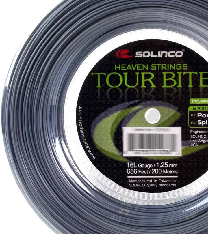 Solinco Tour Bite Tennisschlägersaite, Spule 200 m Silber, 200 m Silber