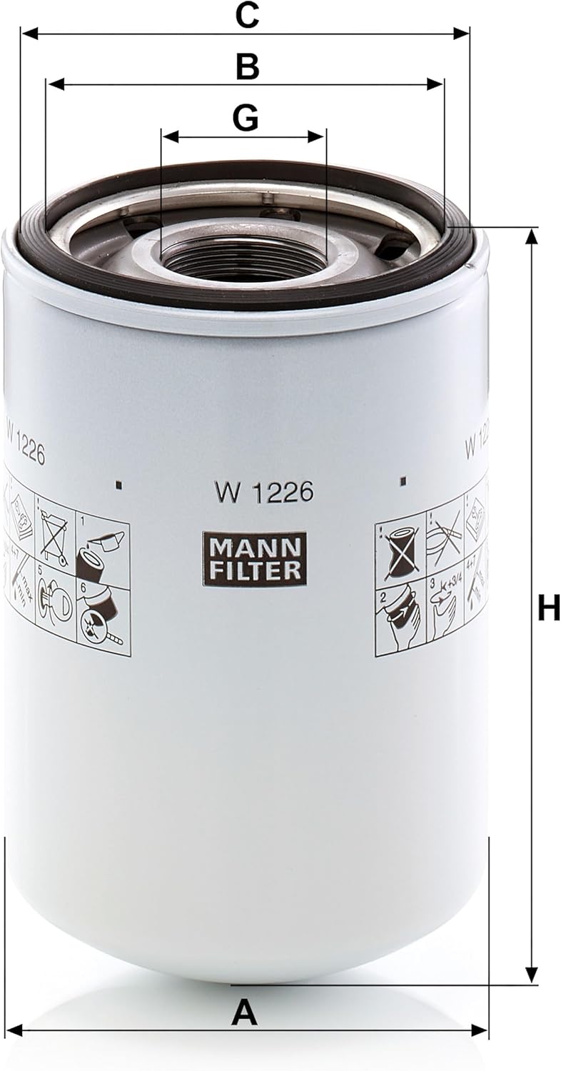 MANN-FILTER W 1226 Ölfilter – Hydraulikfilter – Für Nutzfahrzeuge