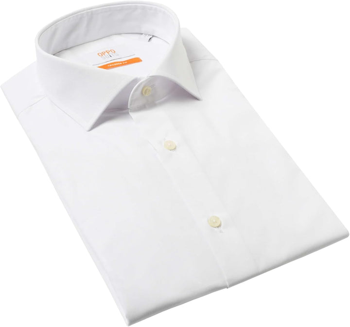OppoSuits Herren-Kurzarmshirt – perfekt für den Sommer – schmale Passform M Shirt Short Sleeve White