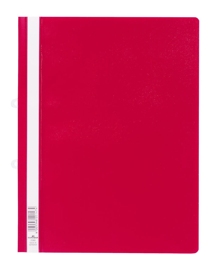 Durable Sichthefter mit Abheftschieber, überbreit, rot, 25er Packung, 258003, rot